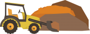 Traktor med skopa